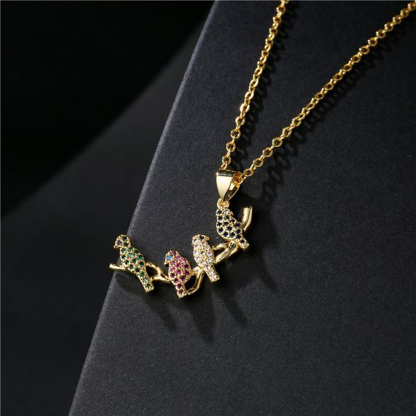 2021 new fashion personalized bird pendant necklace women's real gold plated copper micro inlaid zircon jewelry, Silver
2021 new fashion personalized bird pendant necklace women's real gold plated copper micro inlaid zircon jewelry, Silver