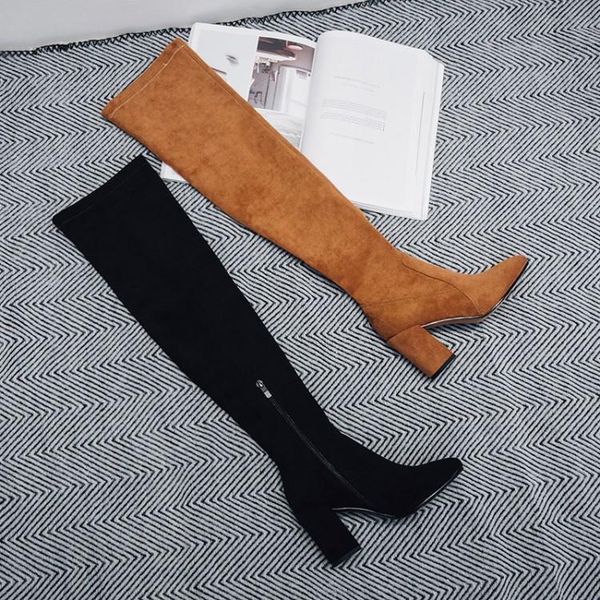 boots mljuese 2021 women over the knee kid suede winter black color zippers short plush high heels
boots mljuese 2021 women over the knee kid suede winter black color zippers short plush high heels