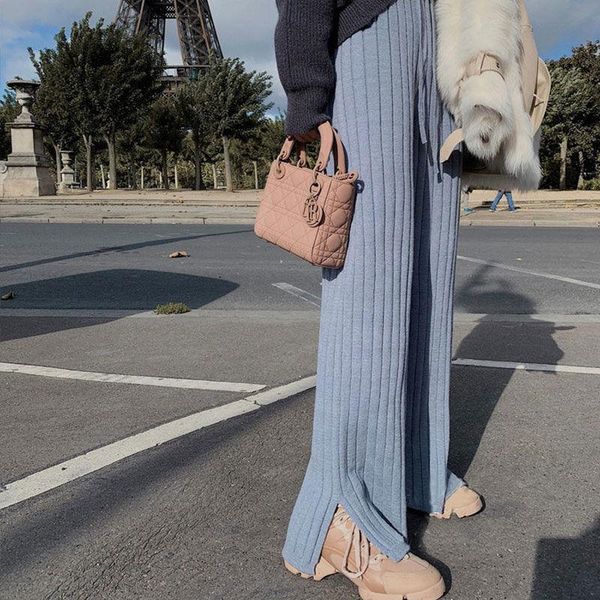 heydress solid knitted pants women winter warm long high elastic waist female korean chic retro streetwear split trousers women's & cap, Black;white
heydress solid knitted pants women winter warm long high elastic waist female korean chic retro streetwear split trousers women's & cap, Black;white