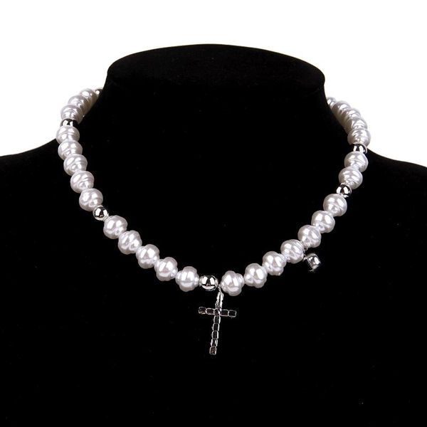 chains hip hop imitation irregular pearls beaded cross pendant necklace metal chain chokers line for women men punk jewelry, Silver
chains hip hop imitation irregular pearls beaded cross pendant necklace metal chain chokers line for women men punk jewelry, Silver