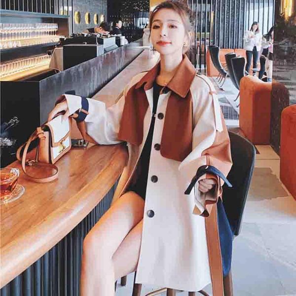women's trench coats women korean casual short patchwork trend coat loose sashes female single breasted windbreaker vintage office lady, Tan;black
women's trench coats women korean casual short patchwork trend coat loose sashes female single breasted windbreaker vintage office lady, Tan;black