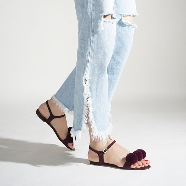 teahoo 2021 fashion pompon women sandals open toe ankle strap buckle flat shoes comfortable beach mujer, Black
teahoo 2021 fashion pompon women sandals open toe ankle strap buckle flat shoes comfortable beach mujer, Black