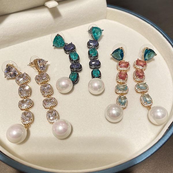 dangle & chandelier temperament cubic zircon colorful crystal long tassel pearl earrings 2021 trend for women jewelry friends g, Silver
dangle & chandelier temperament cubic zircon colorful crystal long tassel pearl earrings 2021 trend for women jewelry friends g, Silver