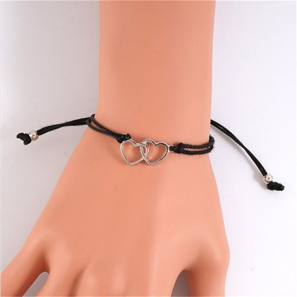link, chain minimalism lucky love heart shape charm bracelet thin rope thread string braid bracelets for men women couples gifts, Black
link, chain minimalism lucky love heart shape charm bracelet thin rope thread string braid bracelets for men women couples gifts, Black