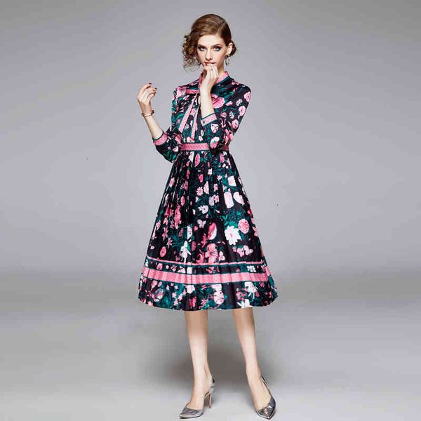 autumn runway designer elegant plissate female long floral sleeve printed dot print bow lace-up femme dress tv9q, Black;gray
autumn runway designer elegant plissate female long floral sleeve printed dot print bow lace-up femme dress tv9q, Black;gray