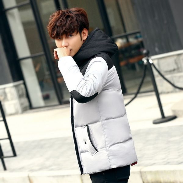winter men's hooded down jackets fashion color patchwork thick white duck coat male breathable windproof warm outwear top, Black
winter men's hooded down jackets fashion color patchwork thick white duck coat male breathable windproof warm outwear top, Black