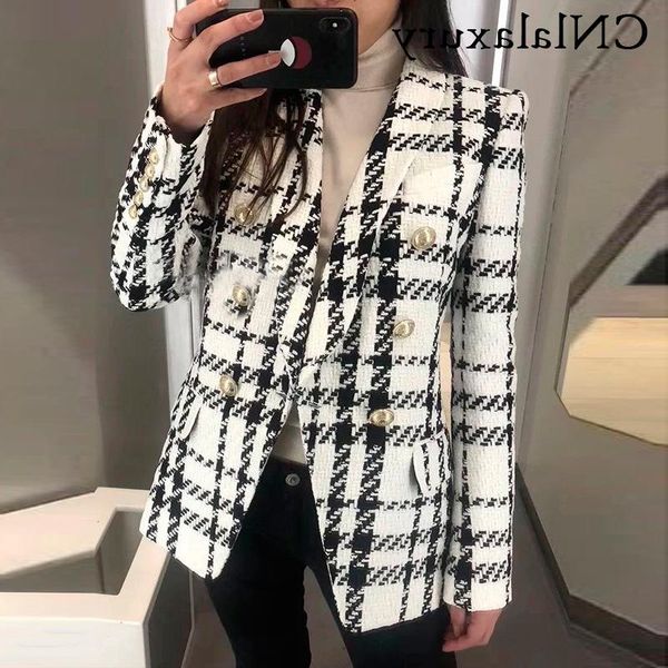 women's suits & blazers 2021 autumn designer blazer jacket shawl collar double breasted coat lion buttons plaid tweed outerwear, White;black
women's suits & blazers 2021 autumn designer blazer jacket shawl collar double breasted coat lion buttons plaid tweed outerwear, White;black