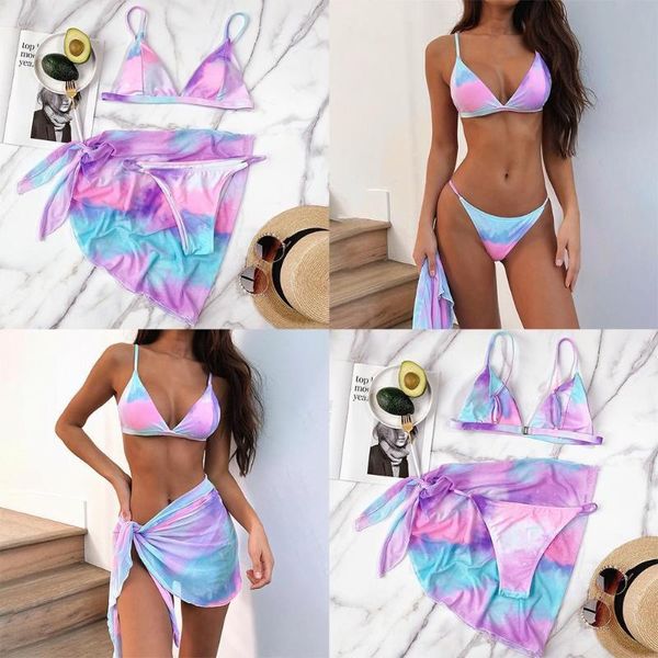 women's swimwear tie dye bikini women female swimsuit 2021 swim with pieces set bathing wear three suit bather saro q6q4, White;black
women's swimwear tie dye bikini women female swimsuit 2021 swim with pieces set bathing wear three suit bather saro q6q4, White;black