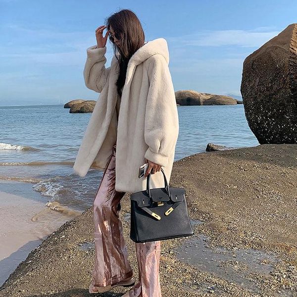 women's fur & faux women 2021 winter fashion imitation mink coats female long loose hooded jackets ladies solid warm overcoats m659, Black
women's fur & faux women 2021 winter fashion imitation mink coats female long loose hooded jackets ladies solid warm overcoats m659, Black