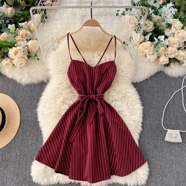 two piece dress elegant vintage spaghetti strap striped print summer short es criss-cross backless sash lace-up casual sundress 20, White
two piece dress elegant vintage spaghetti strap striped print summer short es criss-cross backless sash lace-up casual sundress 20, White