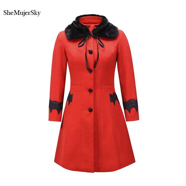 women's wool & blends shemujersky women winter long solid color coat turn-down fur collar jackets 2021 warm lace spliced slim blend coa, Black
women's wool & blends shemujersky women winter long solid color coat turn-down fur collar jackets 2021 warm lace spliced slim blend coa, Black