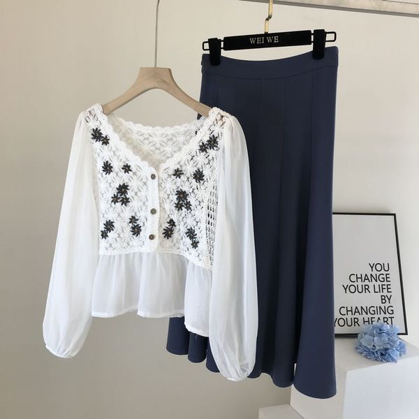 spring new retro fairy blouse chic elegant all-match blusas chiffon long sleeve v-nack shirt for women hook flower hollow top, White
spring new retro fairy blouse chic elegant all-match blusas chiffon long sleeve v-nack shirt for women hook flower hollow top, White