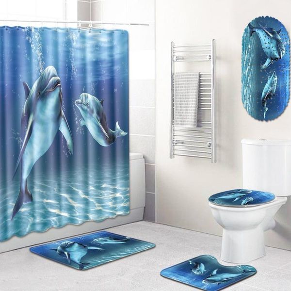 bath mats dolphin jumping shower curtain bathroom mat combination five-piece set carpet room
bath mats dolphin jumping shower curtain bathroom mat combination five-piece set carpet room