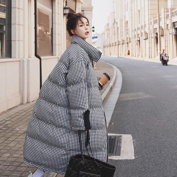 women's down & parkas houndstooth cotton-padded jacket winter long over-the-knee padded cotton design sense niche bread clothes, Black
women's down & parkas houndstooth cotton-padded jacket winter long over-the-knee padded cotton design sense niche bread clothes, Black