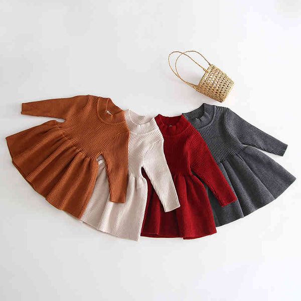 autumn winter kids dresses for girls princess girl pure color long sleeve knit 210429, Red;yellow
autumn winter kids dresses for girls princess girl pure color long sleeve knit 210429, Red;yellow