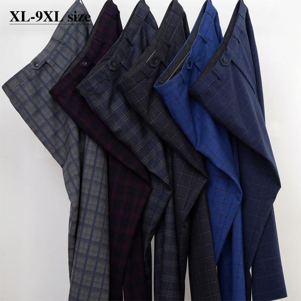 men's suits & blazers shan bao 5xl 6xl 7xl 8xl 9xl straight loose suit pants business casual wedding banquet large size plaid, White;black 
men's suits & blazers shan bao 5xl 6xl 7xl 8xl 9xl straight loose suit pants business casual wedding banquet large size plaid, White;black