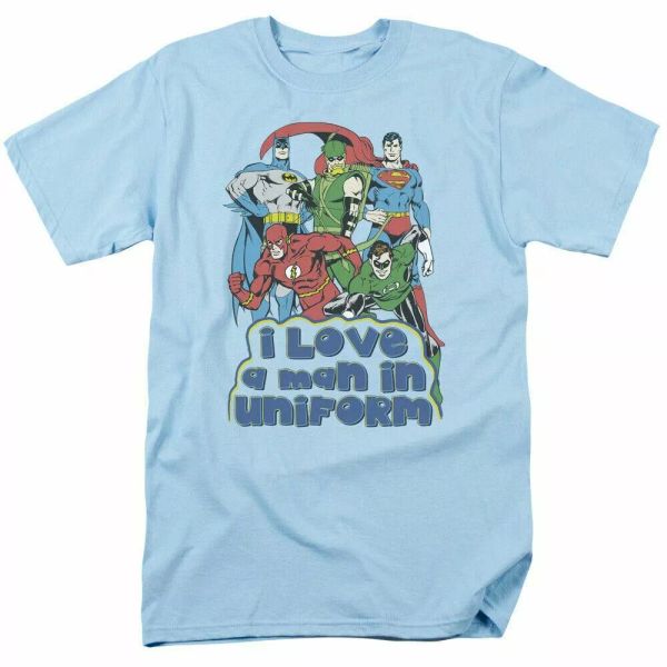 justice league i love a man in uniform t shirt mens licensed dc comic light blue, White;black
justice league i love a man in uniform t shirt mens licensed dc comic light blue, White;black