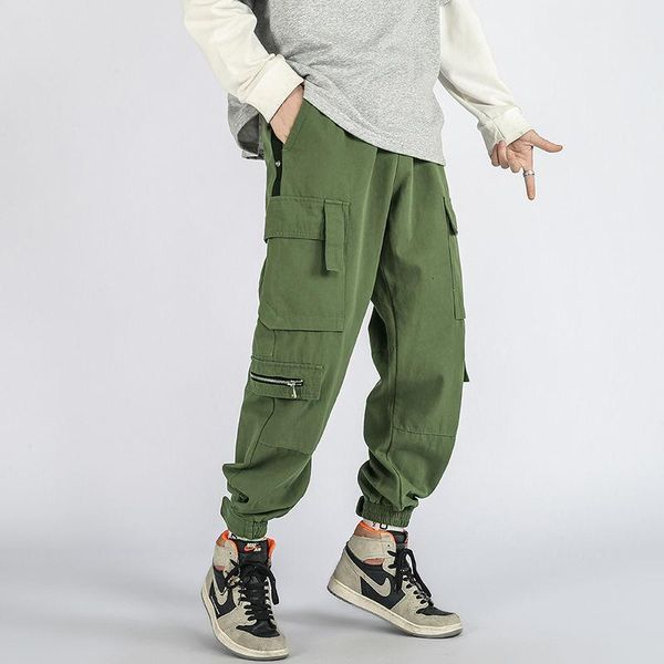 men's pants spring cotton cargo fashion retro pocket casual men streetwear loose hip-hop straight mens trousers, Black
men's pants spring cotton cargo fashion retro pocket casual men streetwear loose hip-hop straight mens trousers, Black