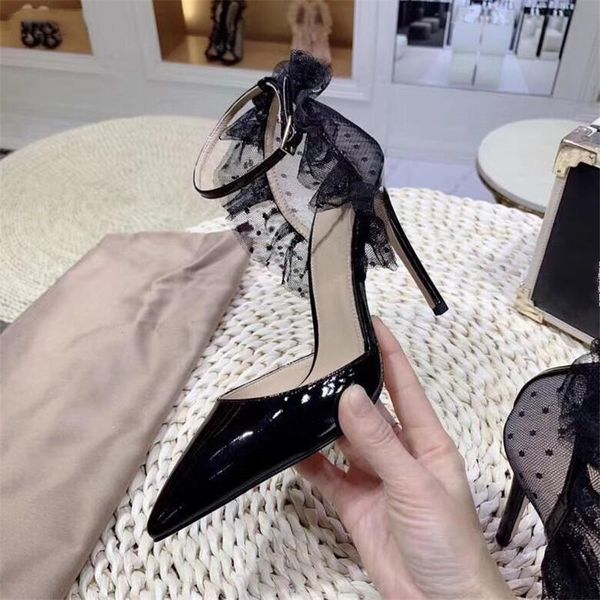 dress shoes lace polka dot high heel women pumps patent leather buckle strap runway party ladies stiletto flounces woman, Black
dress shoes lace polka dot high heel women pumps patent leather buckle strap runway party ladies stiletto flounces woman, Black