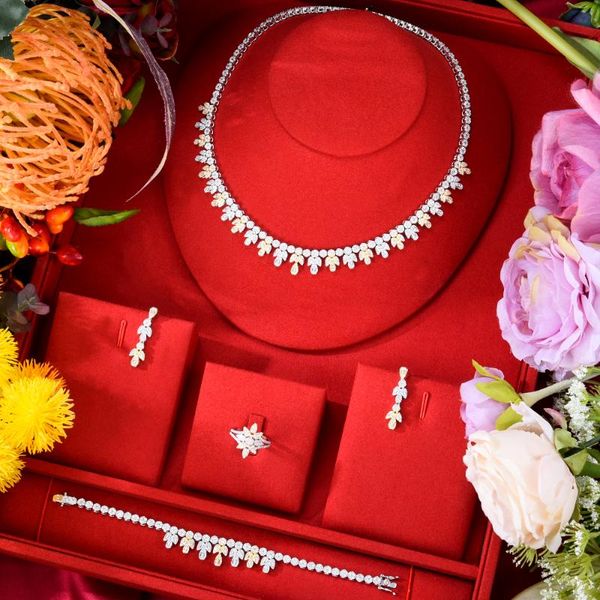 earrings & necklace kellybola noble exclusive exquisite zirconia bracelet earring ring 4pcs dubai female bride wedding zircon jewelry set, Silver
earrings & necklace kellybola noble exclusive exquisite zirconia bracelet earring ring 4pcs dubai female bride wedding zircon jewelry set, Silver