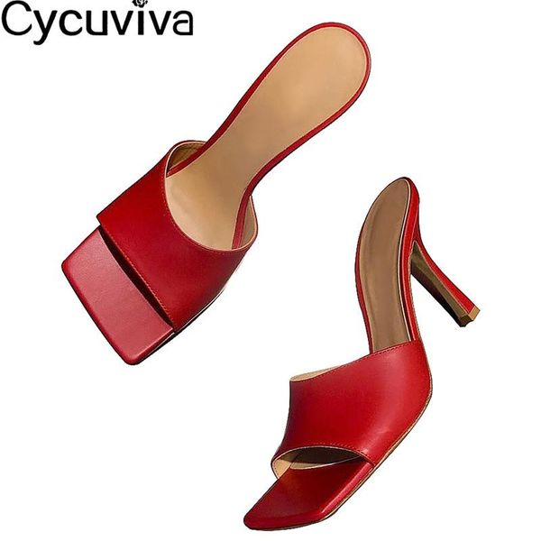 slippers women peep toe red genuine leather square summer sandals shoes runway black blue party woman 
slippers women peep toe red genuine leather square summer sandals shoes runway black blue party woman