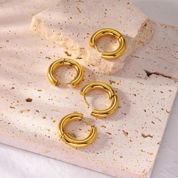 hoop & huggie 12mm classice stainless steel earrings for women gold plated aretes aro fashion ins style girl party jewelry gifts, Golden;silver
hoop & huggie 12mm classice stainless steel earrings for women gold plated aretes aro fashion ins style girl party jewelry gifts, Golden;silver
