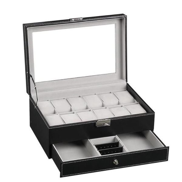 jewelry pouches, bags double layer faux leather watch display box with glass lid,christmas gift jewellery box,gift for men, Pink;blue
jewelry pouches, bags double layer faux leather watch display box with glass lid,christmas gift jewellery box,gift for men, Pink;blue