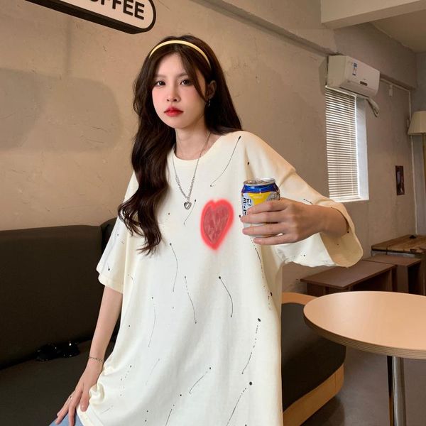 women's t-shirt 2021 summer design sense niche female korean version mid-length wild loose and sympathetic round neck, White
women's t-shirt 2021 summer design sense niche female korean version mid-length wild loose and sympathetic round neck, White