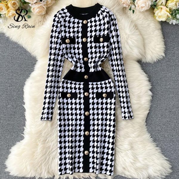 singrain plaid houndstooth knitted autumn womens dress fashion retro knit sweater robe work streetwear winter bodycon, Black;gray
singrain plaid houndstooth knitted autumn womens dress fashion retro knit sweater robe work streetwear winter bodycon, Black;gray