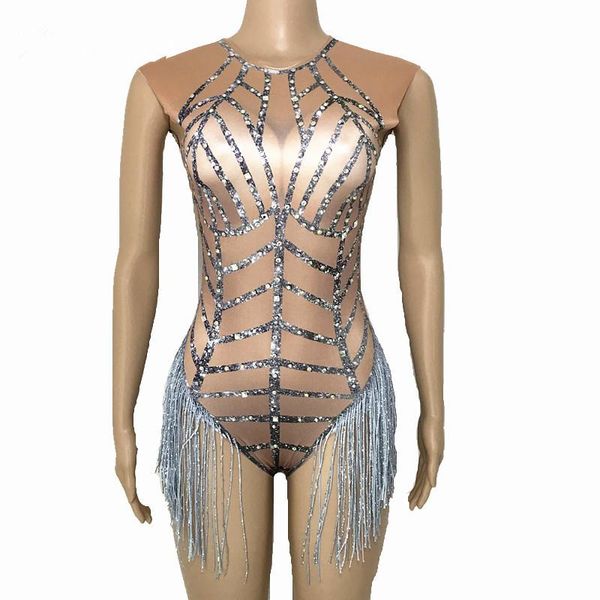 glisten rhinestones silver tassel bodysuit sleeveless big stretch women's party prom bar outfit stage female singer show romper decorat
glisten rhinestones silver tassel bodysuit sleeveless big stretch women's party prom bar outfit stage female singer show romper decorat