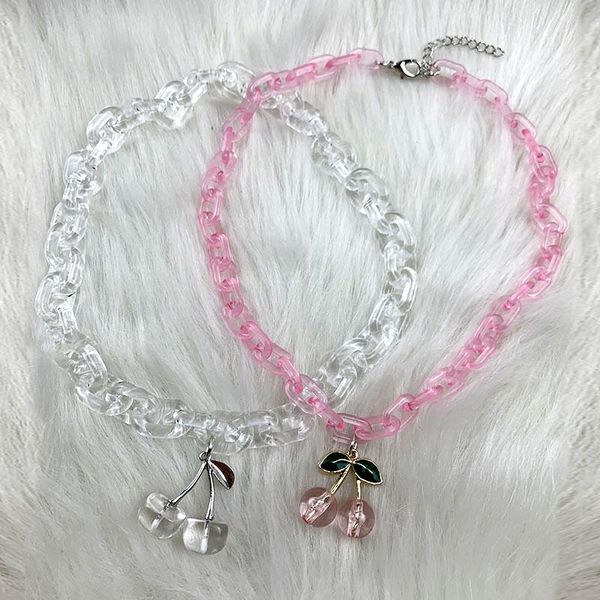 pendant necklaces y2k jewelry pink cherry necklace for women acrylic chain fashion harajuku charms 90s aesthetic gifts 2021, Silver
pendant necklaces y2k jewelry pink cherry necklace for women acrylic chain fashion harajuku charms 90s aesthetic gifts 2021, Silver