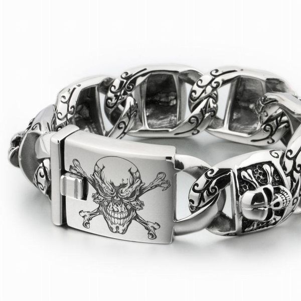 linsion huge heavy 316l stainless steel deep laser engraved pirate skull mens boys biker rock punk bracelet 5t102 y1218, Black
linsion huge heavy 316l stainless steel deep laser engraved pirate skull mens boys biker rock punk bracelet 5t102 y1218, Black
