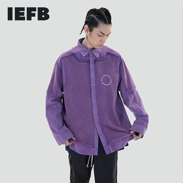 men's casual shirts iefb streetwear shirt patchwork round letter printed purple black 2021 spring autumm thick fake two pieces, White;black
men's casual shirts iefb streetwear shirt patchwork round letter printed purple black 2021 spring autumm thick fake two pieces, White;black