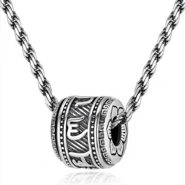 pendant necklaces fashion retro buddhist six-character mantra rotating men's necklace blessing lucky jewelry religious, Silver
pendant necklaces fashion retro buddhist six-character mantra rotating men's necklace blessing lucky jewelry religious, Silver