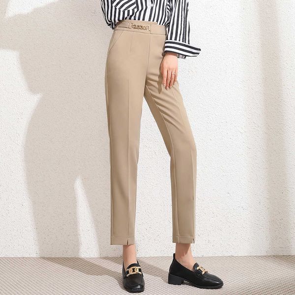 "shili yinfan" pants women's 2021 autumn drop feeling capris high waist smoke tube straight texture suit, Black;white
"shili yinfan" pants women's 2021 autumn drop feeling capris high waist smoke tube straight texture suit, Black;white