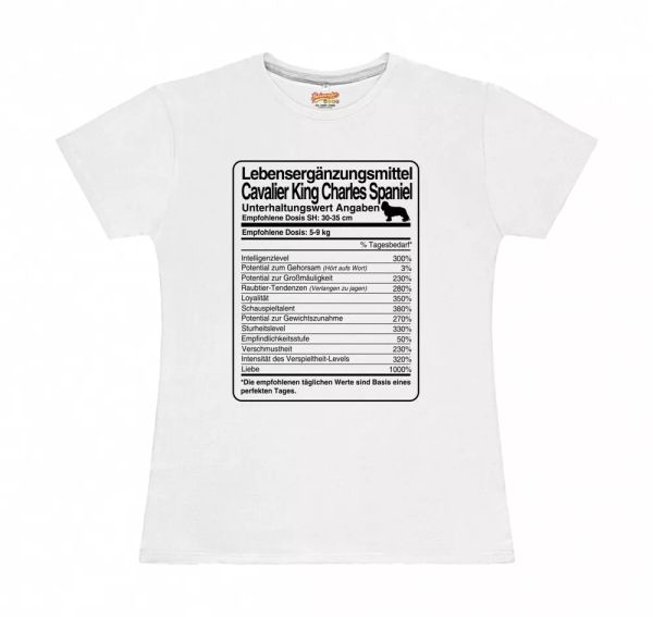 t-shirt womens dose cavalier king charles spaniel life supplements by sivi, White;black
t-shirt womens dose cavalier king charles spaniel life supplements by sivi, White;black