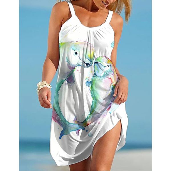 casual dresses 2021 marine animal abstract pattern youth trend hedging women's beach skirt suspender dress, Black;gray
casual dresses 2021 marine animal abstract pattern youth trend hedging women's beach skirt suspender dress, Black;gray