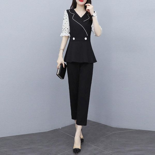 women's two piece pants women 2021 summer fashion two-piece suits female short sleeve patchwork shirts ladies high waist thin straight, White
women's two piece pants women 2021 summer fashion two-piece suits female short sleeve patchwork shirts ladies high waist thin straight, White