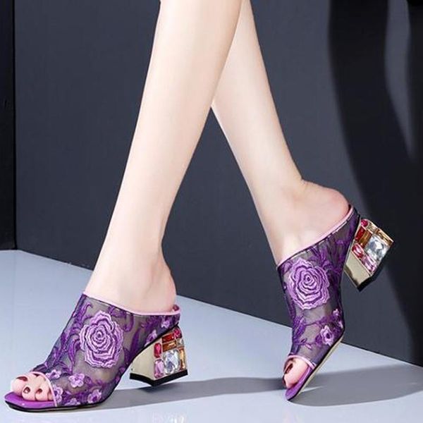 women's summer slippers ladies fashion sandals lace square heels slip on flower women comfortable shoes female footwear, Black
women's summer slippers ladies fashion sandals lace square heels slip on flower women comfortable shoes female footwear, Black