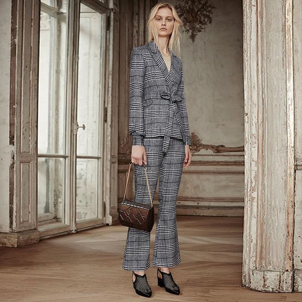women's two piece pants est 2021 designer runway suit set houndstooth blazer jacket flare, White
women's two piece pants est 2021 designer runway suit set houndstooth blazer jacket flare, White