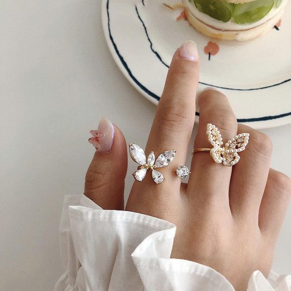 trendy 925 sterling silver elegant full pearl crystal butterfly ring female fashion temperament open jewelry gift cluster rings, Golden;silver
trendy 925 sterling silver elegant full pearl crystal butterfly ring female fashion temperament open jewelry gift cluster rings, Golden;silver