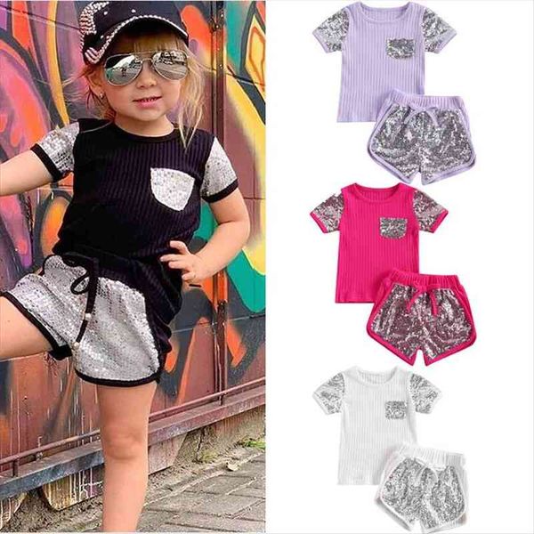 4 colors infant kids girls clothes sets solid sequined pocket short sleeve t shirts shorts 2pcs 0 4y, White
4 colors infant kids girls clothes sets solid sequined pocket short sleeve t shirts shorts 2pcs 0 4y, White