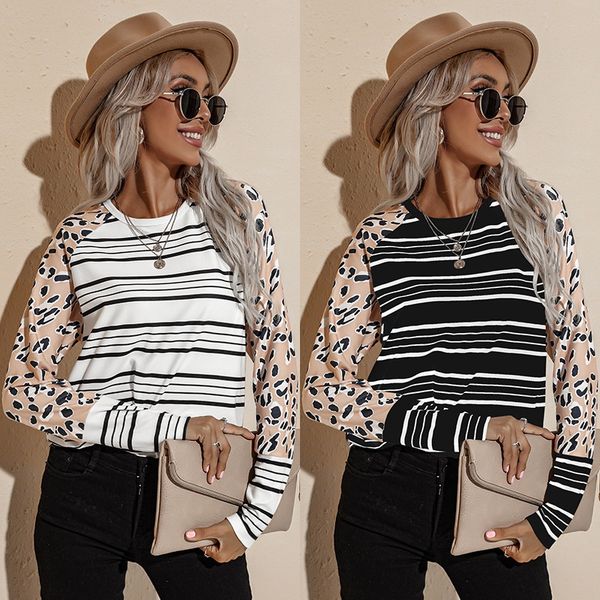 european and american women's wear autumn 2021 new loose stripe long sleeve t-shirt women's t-shirt, White
european and american women's wear autumn 2021 new loose stripe long sleeve t-shirt women's t-shirt, White