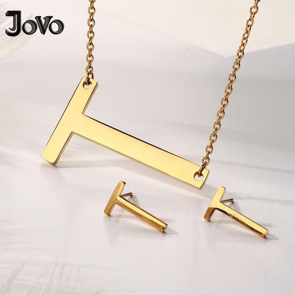 earrings & necklace t-z letter fashion pendant earring jewelry set stainless steel gold color wedding parure bijoux femme, Silver
earrings & necklace t-z letter fashion pendant earring jewelry set stainless steel gold color wedding parure bijoux femme, Silver