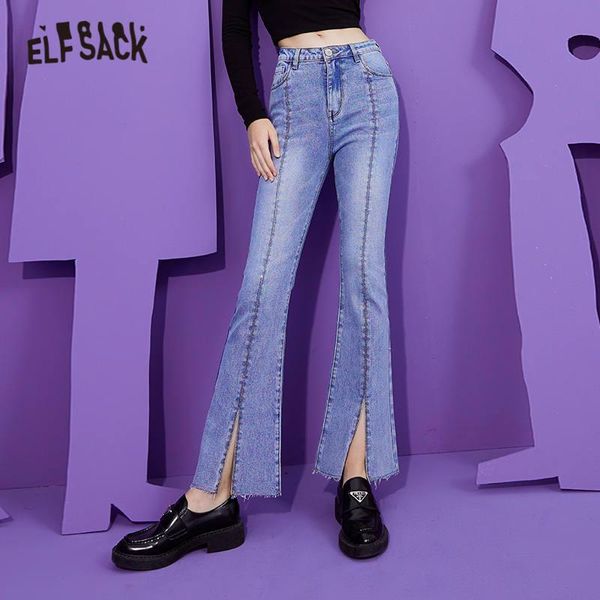 women's jeans elfsack solid pure minimalist casual 2021 autumn high waist split hem korean, Blue
women's jeans elfsack solid pure minimalist casual 2021 autumn high waist split hem korean, Blue