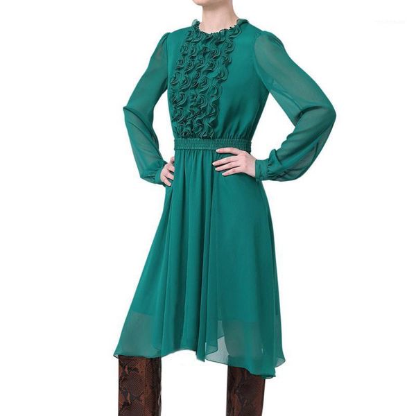casual dresses 2021 summer runway style ruffled long-sleeved slim temperament elastic mid-length chiffon dress high quality, Black;gray
casual dresses 2021 summer runway style ruffled long-sleeved slim temperament elastic mid-length chiffon dress high quality, Black;gray