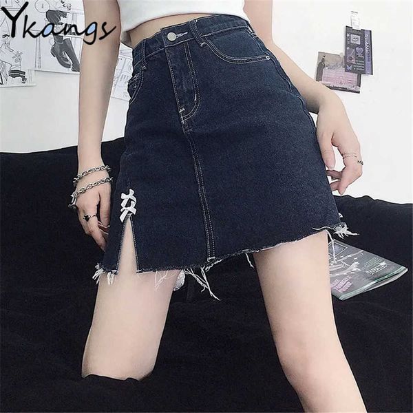 women denim mini skirt fashion summer high waist korean slit blue jeans skirt package hip bow harajuku cotton streetwear 210619, Black
women denim mini skirt fashion summer high waist korean slit blue jeans skirt package hip bow harajuku cotton streetwear 210619, Black
