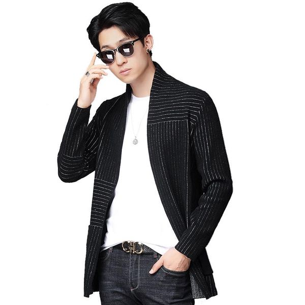men's sweaters man sweater cardigan jacket long trench coat high quality, White;black
men's sweaters man sweater cardigan jacket long trench coat high quality, White;black
