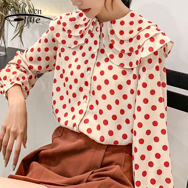 autumn fashion women chiffon blouses long sleeve casual polka dot clothing sweet ruffles lady 5327 50 210508, White
autumn fashion women chiffon blouses long sleeve casual polka dot clothing sweet ruffles lady 5327 50 210508, White
