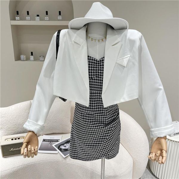 women's spring summer 2021 niche design fashion blazer jacket short suit suits & blazers, White;black
women's spring summer 2021 niche design fashion blazer jacket short suit suits & blazers, White;black